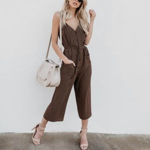 NWT Dress Forum Johanna Striped Pocketed Jumpsuit